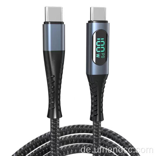 Ursprünglich 100W LED 10Gbit / s Nylon Typ-C USB-Kabel